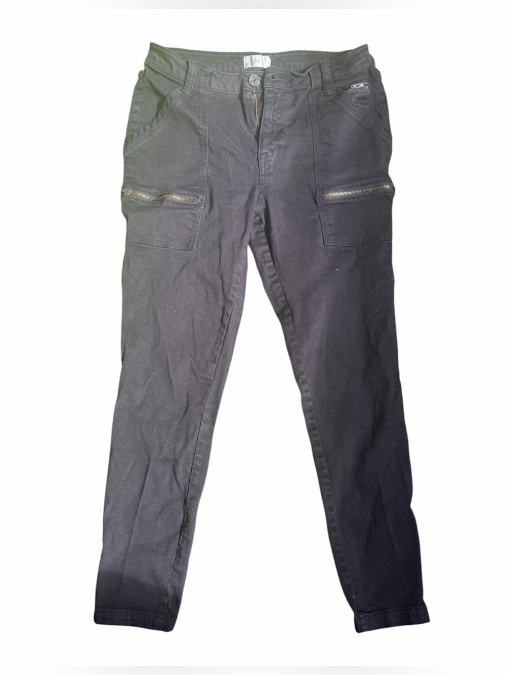 Joie Black Park Skinny Utility Cargo Pants Size 31 Exposed Zippers